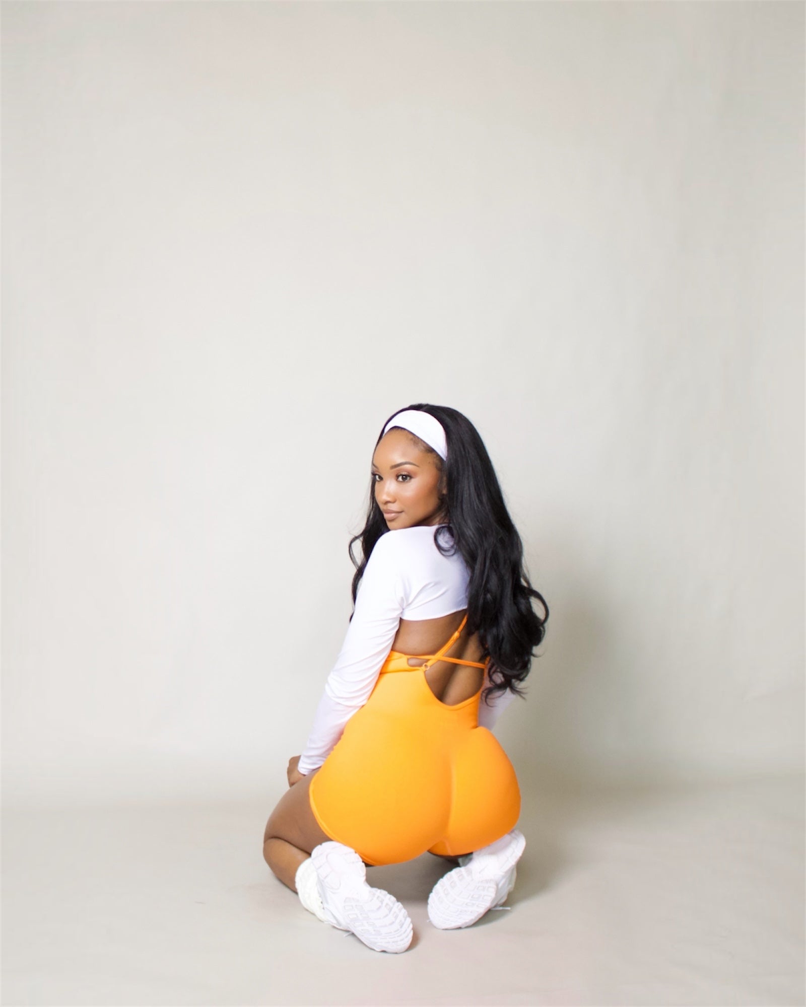 Seamless Crossover Back Romper With Padded Bra