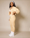 Solid Zip Up Activewear Set